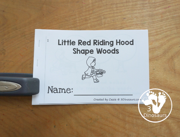 Free Little Red Riding Hood Shape Woods Easy Reader Book - a fun 14 page easy reader book with different shape trees for Little Red Riding Hood to walk to through on the way to Grandma's House. - 3Dinosaurs.com