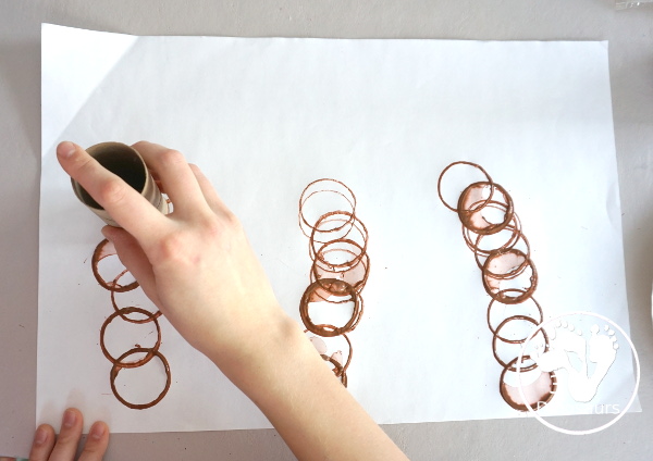 Paper Roll Truffula Tree Painting - this is a paper roll stamp painting truffula tree for the Dr Seuss's The Lorax - 3Dinosaurs.com