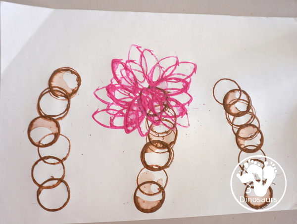 Paper Roll Truffula Tree Painting - this is a paper roll stamp painting truffula tree for the Dr Seuss's The Lorax - 3Dinosaurs.com