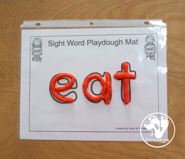 Romping & Roaring Primer Sight Words: eat, four, get, good - 6 pages of activities for each sight word- 3Dinosaurs.com