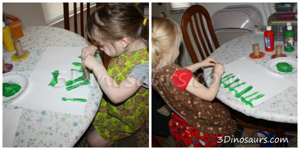 Paper Roll Flower Stamping - easy to do painting with paper roll - 3Dinosaurs.com