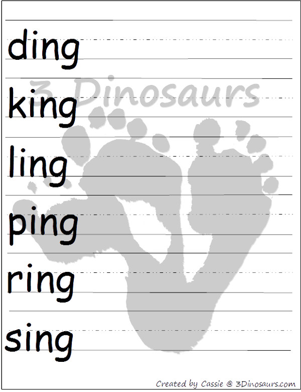 Free CVCC Word Family Cards & Writing - 3Dinosaurs.com