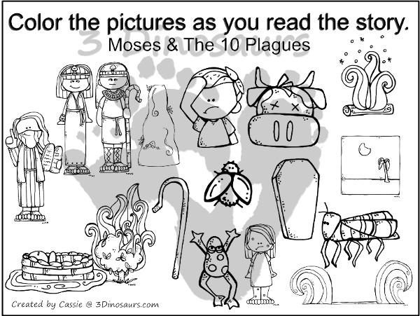 Free Moses & Ten Plagues Pack - over 75 pages of activities that are great for Passover or any time you tell the story. - 3Dinosaurs.com