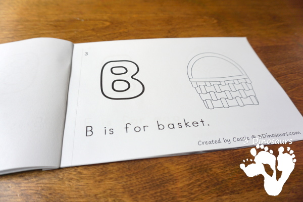 Free Easter ABC Themed Easy Reader Book - with 8 pages with fun beginning sounds - 3Dinosaurs.com