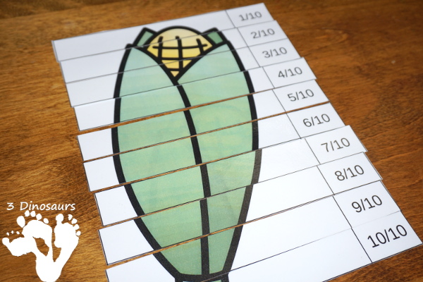 Free Garden Fraction Puzzles - 7 different fraction puzzles for kids to use - 3Dinosaurs.com