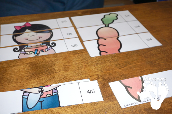 Free  Garden Fraction Puzzles - 7 different fraction puzzles for kids to use -  3Dinosaurs.com