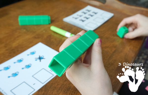 Free Garden Themed Subtraction Cards For Math Centers - 4 pages of printables - 3Dinosaurs.com