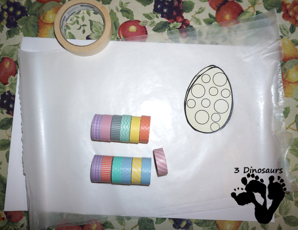 Easy To Make Washi Tape Easter Eggs - they make a great window decoration - 3Dinosaurs.com