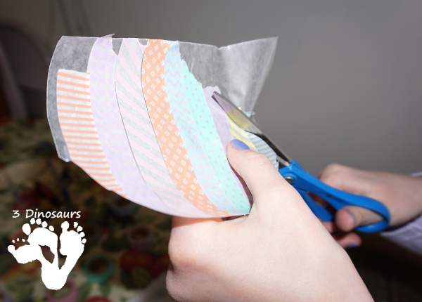 Easy To Make Washi Tape Easter Eggs - they make a great window decoration - 3Dinosaurs.com