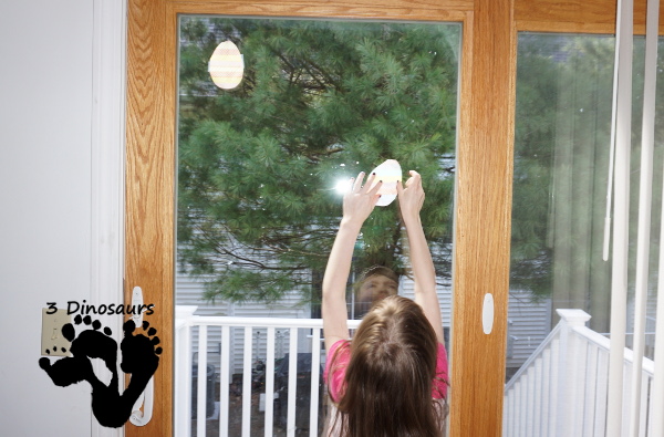 Easy To Make Washi Tape Easter Eggs - they make a great window decoration - 3Dinosaurs.com