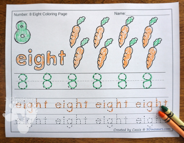 No-Prep Earth Day Themed Number Color and Trace - easy no-prep printables with three fun Earth Day themes: Earth Day, flowers and garden 44 pages for each set with two options for the numbers tracing or writing $ - 3Dinosaurs.com #noprepprintable #earthday #numbersforkids