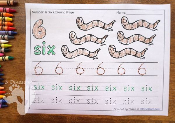 Bug & Insect Number Color and Trace Printable - 3Dinosaurs.com