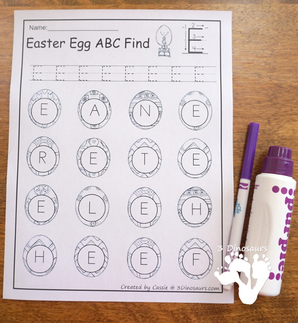 Easter Egg ABC Find: Uppercase or Lowercase with tracing  52 pages of no-prep printables for Easter $ - 3Dinosaurs.com