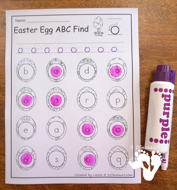 Easter Egg ABC Find: Uppercase or Lowercase with tracing  52 pages of no-prep printables for Easter $ - 3Dinosaurs.com