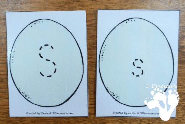 Free Easter Egg ABC Tracing & Matching: Print & Cursive - all 26 letters with uppercase and lowercase cards in print and cursive for different levels of learning fun. It also included tracing options - 3Dinosaurs.com