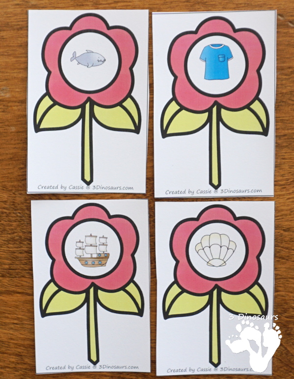 Free Flower Digraph Sorting & Worksheets - 4 beginning digraphs ch, sh, th, wh with worksheets for writing words or tracing words - 3Dinosaurs.com