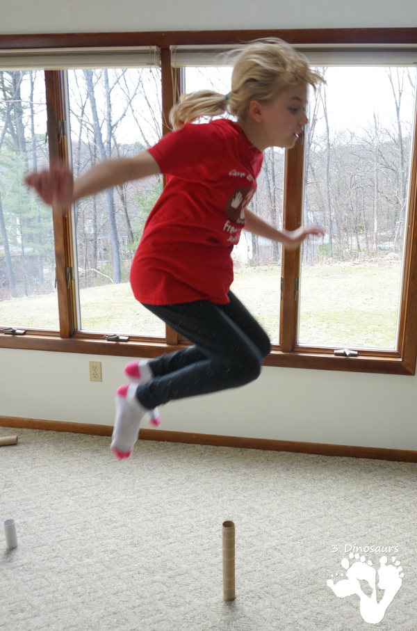 Free Paper Roll Themed Gross Motor Dice -  3 action movements included with dice and dice inserts - 3Dinosaurs.com