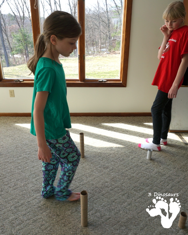 Free Paper Roll Themed Gross Motor Dice -  3 action movements included with dice and dice inserts - 3Dinosaurs.com