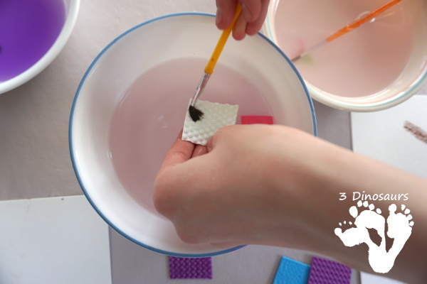 Texture Watercolor Spring Tree Painting - a fun painting activity with textures to make a fun spring themed tree - 3Dinosaurs.com