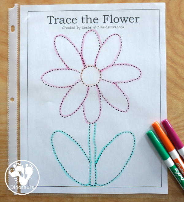 Hands-On & Fine Motor: Free Mini Earth Day Pack - fun 12 page pack with fine motor tracing, dot marker and coloring fun for Earth Day - 3Dinosaurs.com