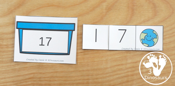 Free Earth Day Themed Place Value Arrow Cards - work on building numbers from 0 to 9999 with these earth day arrow cards. Plus use task cards to build the numbers. - 3Dinosaurs.com