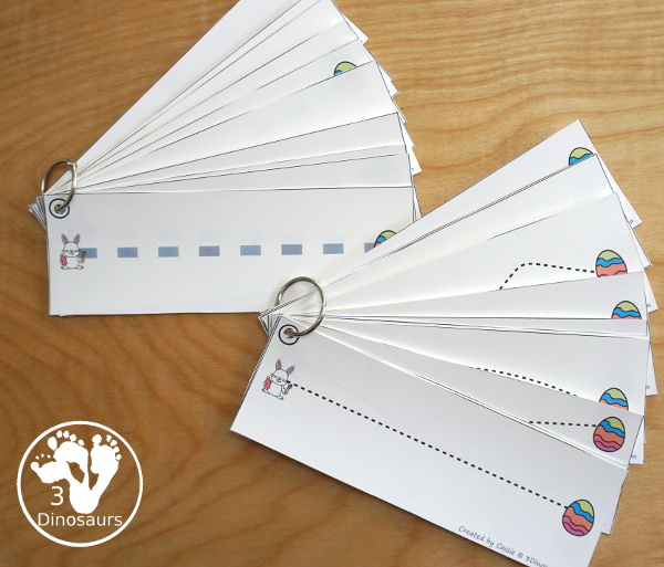 Easter Activities Pack with Prewriting, Shapes, ABCs, and Numbers - 191 pages of activities with no-prep pages, clip cards and tracing strips to help with learning skills with cute Easter Egg - 3Dinosaurs.com