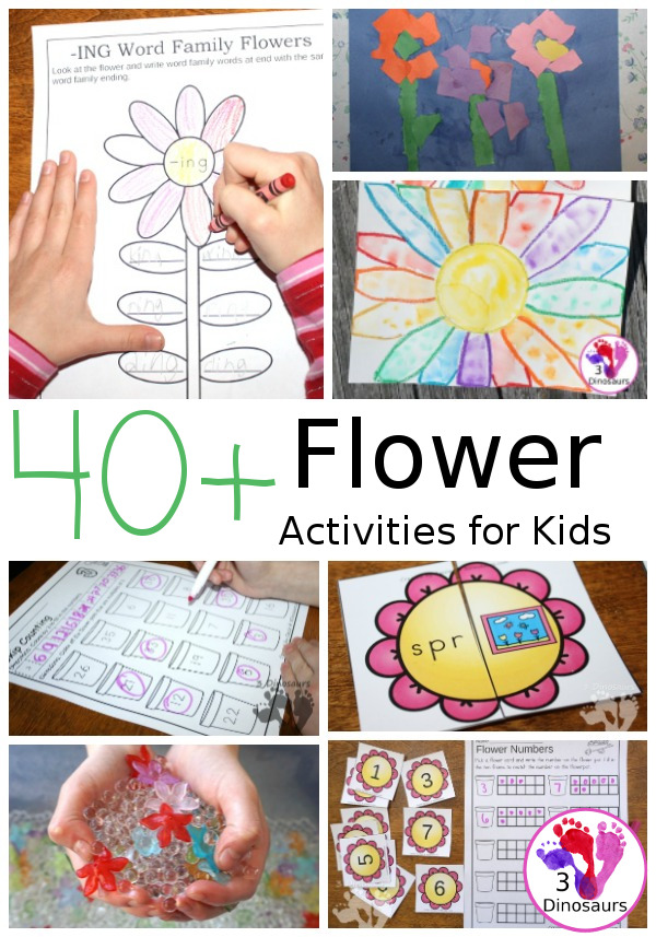 Flower Activities on 3 Dinosaurs