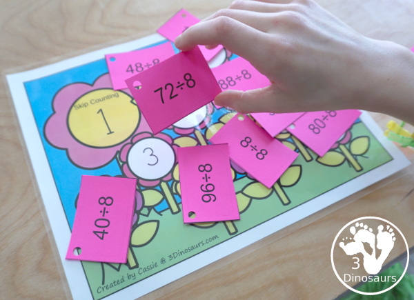 Free Flower Skip Counting Mats - numbers 1 to 12 skip counting 12 times with 12 pages of printables - 3Dinosaurs.com