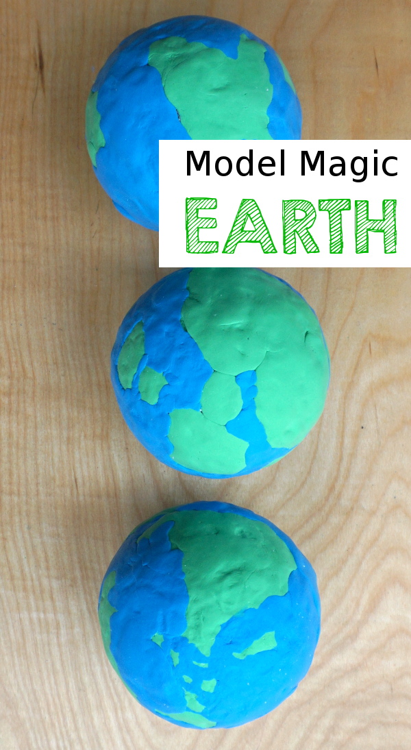 Model Magic Earth Craft - a super simple craft that different ages can make that works great for a fine motor craft for Earth Day or learning about space - 3Dinosaurs.com