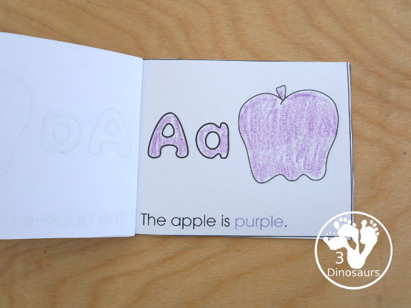 Free Romping & Roaring A Pack; A is for Apple - with 47 pages of activities for kids to work on learning the letter A with prewriting, puzzles, tracing, coloring, dot markers letters and more - 3Dinosaurs.com