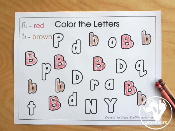 Free Romping & Roaring B Pack - B is for Butterfly theme with prewriting, writing, puzzles, dot marker letters, letter finds and more - 3Dinosaurs.com