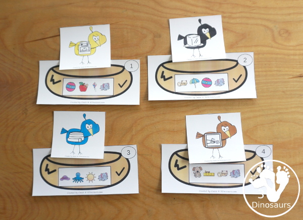 Free Bird CVCe Break The Code Printable - It has 12 nests with matching CVCe picture and a recording sheet - a fun set of printables to work on sounds of letters - 3Dinosaurs.com