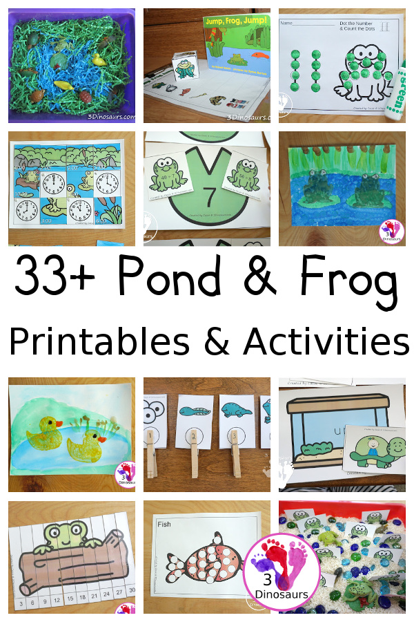Pond Activities & Printables on 3Dinosaurs.com