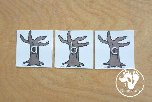 Free Tree ABC Matching Printable - matching uppercase letters on the top of the tree with lowercase letters on the tree trunk. You can match all 26 letters of the alphabet - 3Dinosaurs.com