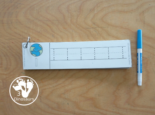 Free Earth Number Tracing Strips - with numbers 0 to 20. You can tracing the numbers and an example of how to trace the numbers on the strips, plus an Earth on each tracing strip. - 3Dinosaurs.com