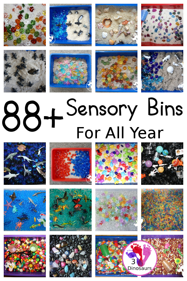 Sensory Bin Activities & Printables on 3Dinosaurs.com