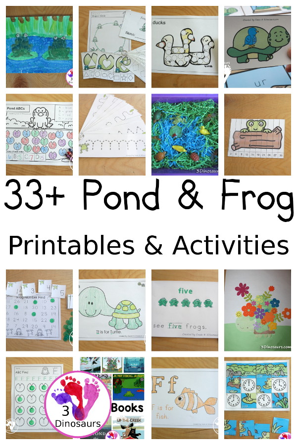 Pond Activities & Printables on 3Dinosaurs.com