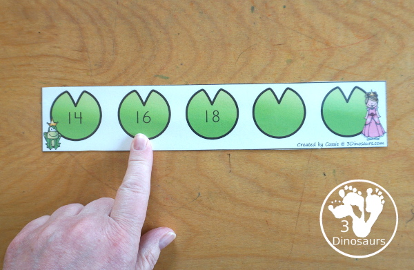 Free Frog Prince Skip Counting Strips Printables - 4 skip counting strips for skip counting by 2, 5 and 10. Easy way to work on skip counting forward and then skip counting the missing numbers or writing them on the strips with a matching worksheet. - 3Dinosaurs.com