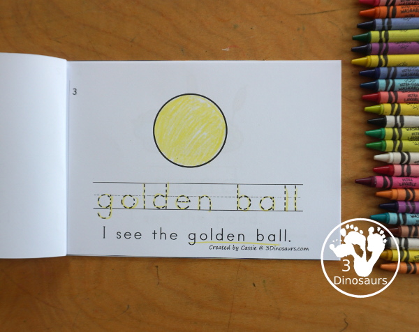 Free Frog Prince Easy Reader Book With Tracing with tracing. This enjoyable 8-page book features various words from the story for kids to trace and then read the corresponding sentences. It is a super simple, easy reader book for children based on the Frog Prince story. - 3Dinosaurs.com