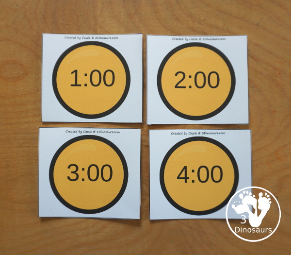 Free Frog Prince Telling Time Matching Cards - with hourly matching cards with analog clock and digital clock with 12 matching cards for each of the hours on a clock - 3Dinosaurs.com