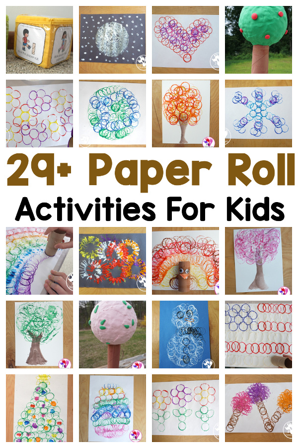 29+ Fun and Easy to do Paper Roll Activities - over 29 ideas you can do with paper rolls of various sizes. You have jumping activities, painting, crafts and more. These activities are great for Earth Day - 3Dinosaurs.com
