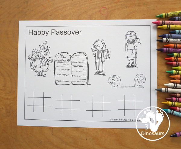 Free Passover Placemats - 4 different placemats to use. You have different activities and levels on each of the placemats. A fun way to entertain kids. - 3Dinosaurs.com