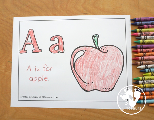 Free Alphabet Stomping Phonics A PreK-Kinder Pack - a fun letter pack with cards, puzzles, pictures, matching, color and all working on the Letter A. An easy, fun learning pack for the Letter A. - 3Dinosaurs.com