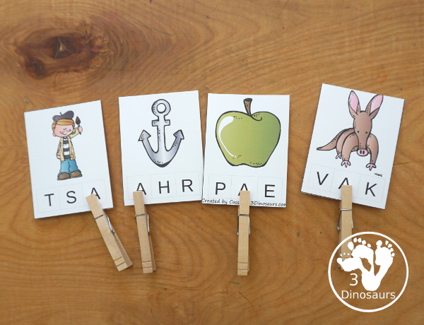 Free Alphabet Stomping Phonics A PreK-Kinder Pack - a fun letter pack with cards, puzzles, pictures, matching, color and all working on the Letter A. An easy, fun learning pack for the Letter A. - 3Dinosaurs.com