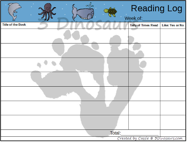 Free Weekly Summer 2015 Reading Charts: Book Log & Chapter Books - 3Dinosaurs.com