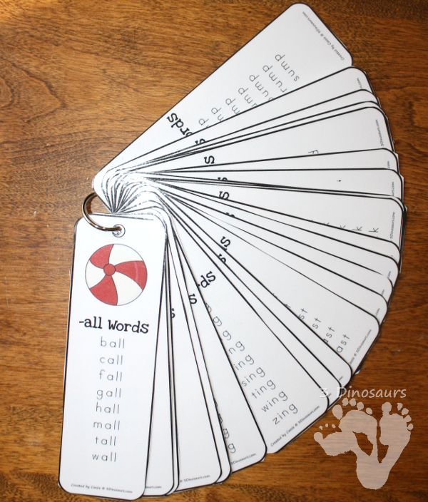 Free CVCC Word Family Bookmarks. 4 Bookmarks per page - The following endings: -all, -ill, -ell, -ull, -ing, -ang, -ung, -ong, -ast, -ist, -ust, -ost, -est, -ack, -ick, -ock, -uck, -and, -end, -ind, -ond, -und, ink, -unk, -onk, -amp, -imp, -ump - 3Dinosaurs.com