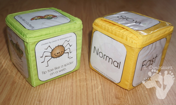 Free Wiggly And Squirm With The Bug Gross Motor Dice - with 6 different movements and speed dice - 3Dinosaurs.com