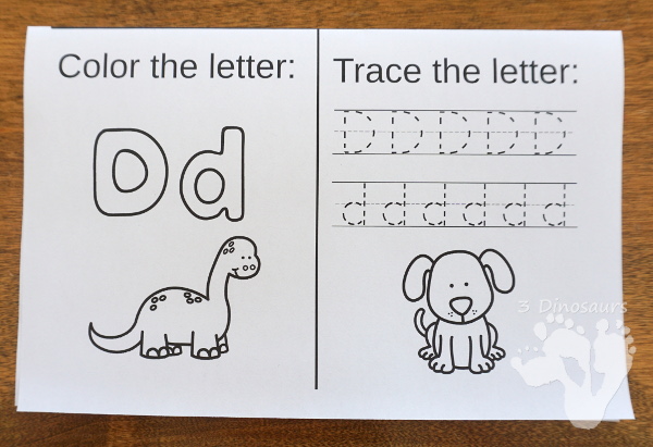 ABC Folding Book: Dot Trace & Color - all 26 letters in fun folding books for kids to use! These are great for a quick review or introduction and make great centers for kids - 3Dinosaurs.com
