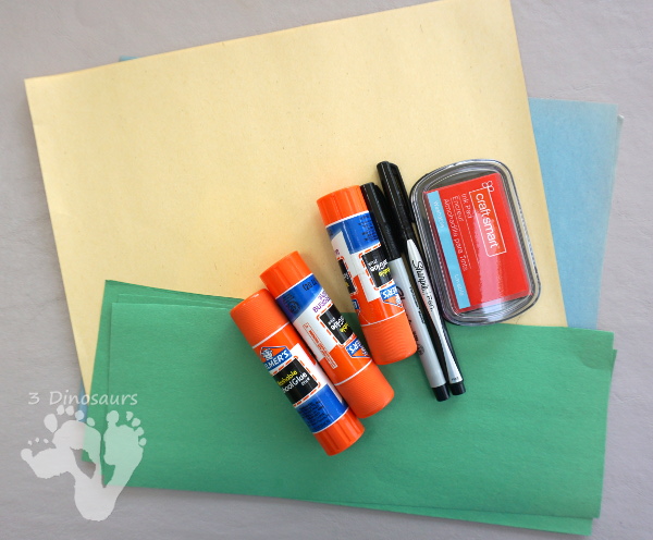 Torn Paper Ant Hills With Fingerprint Ants - Easy to make ant craft for kids: All the Supplies we used to make the ant hill craft - 3Dinosaurs.com