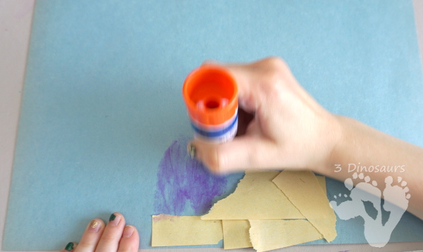 Torn Paper Ant Hills With Fingerprint Ants - Easy to make ant craft for kids - 3Dinosaurs.com